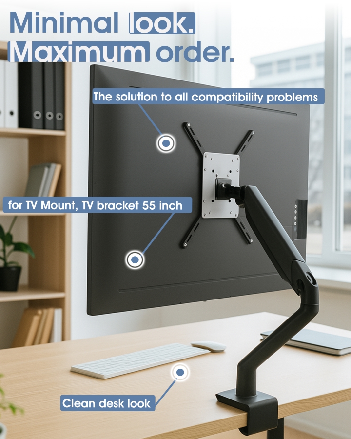  Universelles VESA Adapter Extension Set/Erweiterungs Set für Wandhalterung & Monitorhalterung, von 200x200 bis 400x400, Extreme Traglast bis 30kg, für TV & Monitore bis 55"